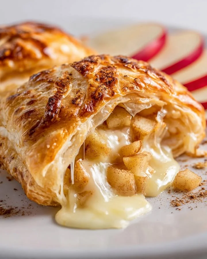 Delicious Apple Pie Brie Bomb ready to be served