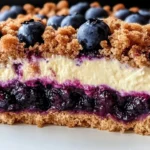 Delicious Blueberry Cream Cheese Crumb Cake with a crumbly topping and fresh blueberries