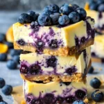 Delicious blueberry orange cheesecake bites on a white plate