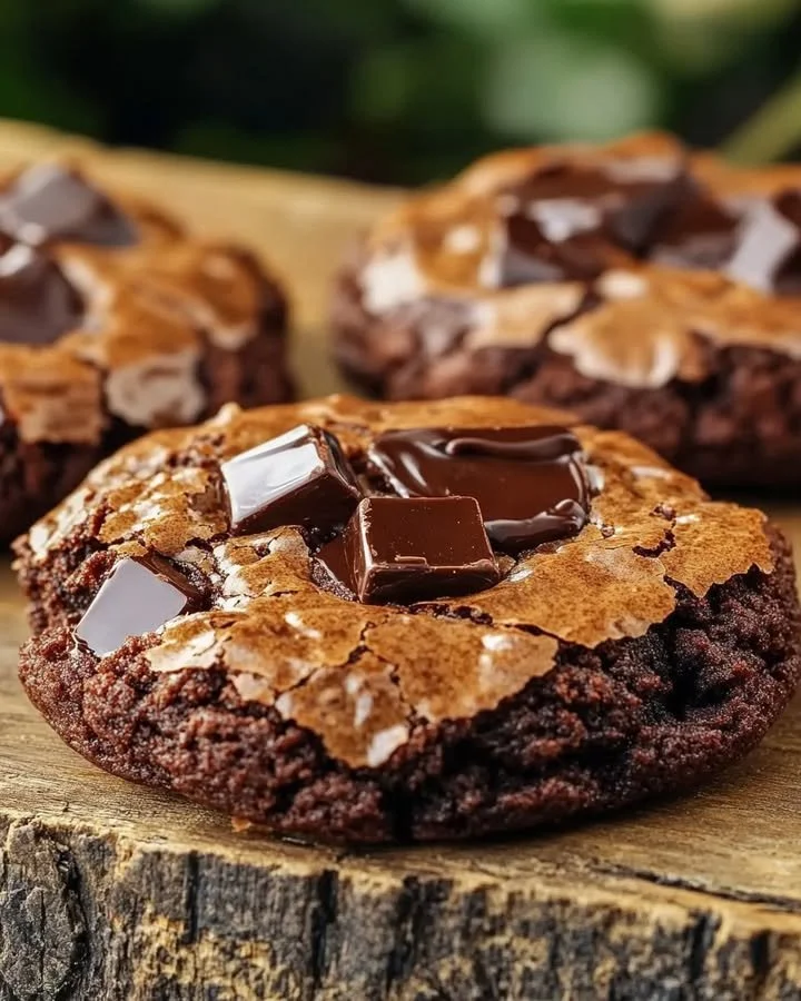 Delicious brownies made from brownie mix cookies with chocolate chunks.