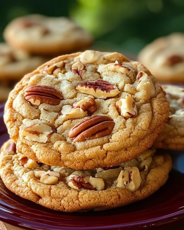 Homemade Butter Pecan Cookies with pecans and a buttery texture