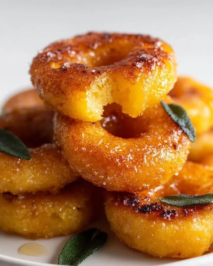 Butternut gnocchi donuts with a brown butter sage sugar topping