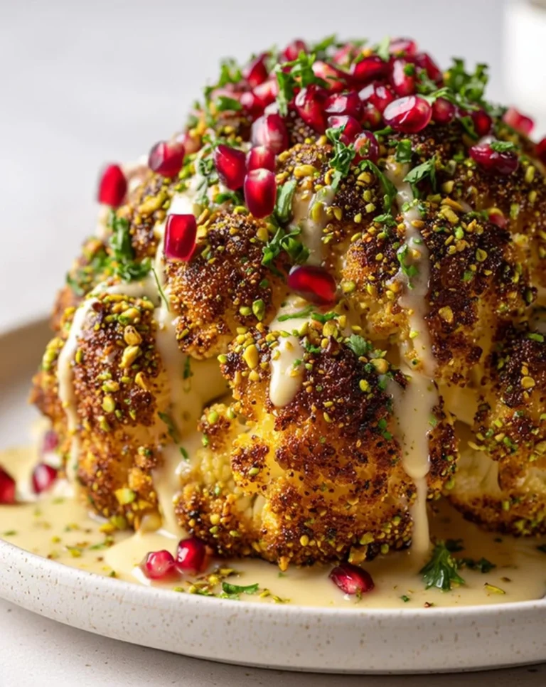 Cauliflower Volcano Bomb dish with a bursting flavor and vibrant presentation