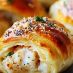 Crispy Crab Cheese Rolls filled with crab and cream cheese, baked with crescent dough.