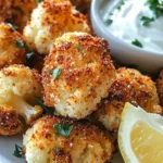 Delicious crispy baked cauliflower bites served as a healthy snack