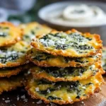 A plate of crispy cheesy spinach bites ready to be served