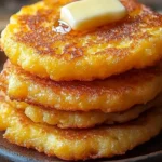 Delicious crispy cornmeal fritters served on a plate