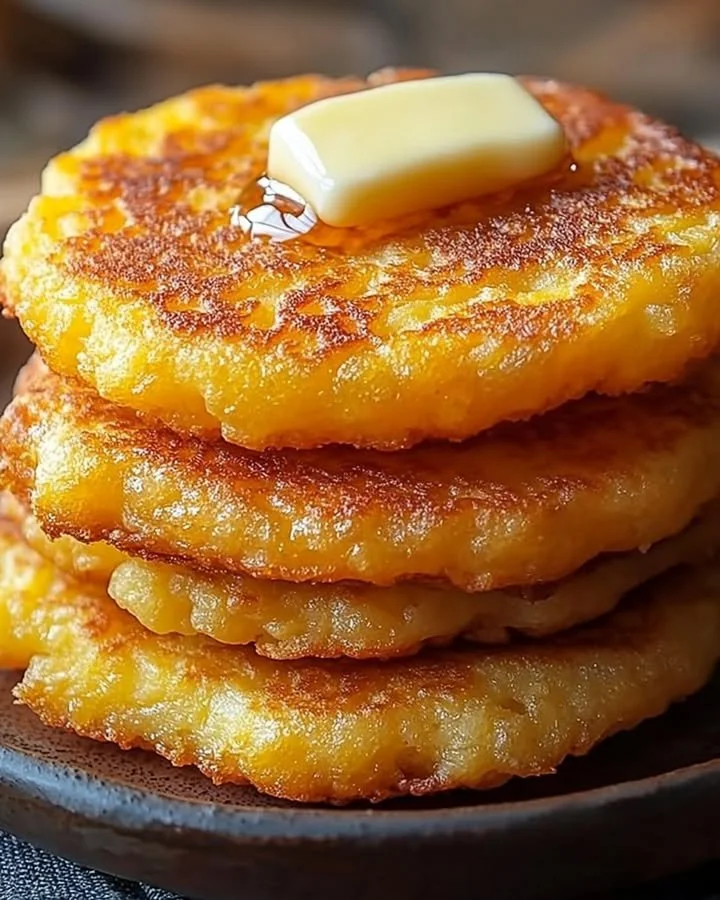 Delicious crispy cornmeal fritters served on a plate