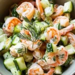 Delicious Cucumber Shrimp Salad with fresh ingredients and vibrant colors.