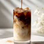 Dirty Horchata Latte with Espresso Swirl in a cup