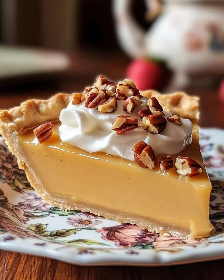 Dolly Parton’s delicious butterscotch pie served on a rustic table