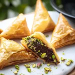 Delicious chocolate-dipped pistachio phyllo bites inspired by Dubai cuisine