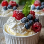 Frozen limoncello ricotta cream cups served in elegant dessert glasses