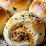 Delicious Garlic Parmesan Cheeseburger Bombs fresh out of the oven