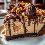 Giant Reese's Peanut Butter Cup Pie with chocolate and peanut butter filling
