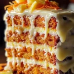 Hawaiian Carrot Pineapple Cake with fresh carrots and pineapple topping
