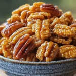 Delicious bowl of irresistible caramelized crunch snack