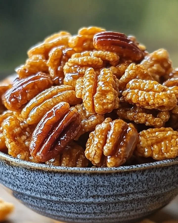 Delicious bowl of irresistible caramelized crunch snack