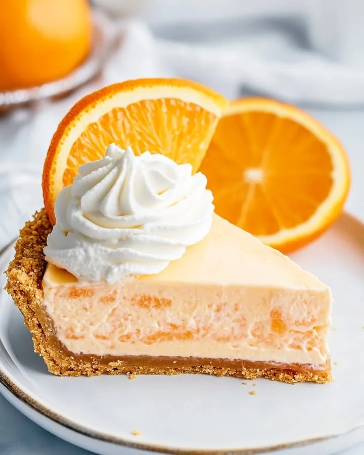 Delicious Jello Creamsicle Pie with vibrant orange and creamy layers