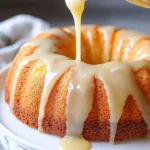 Delicious slice of Kentucky Butter Cake topped with a buttery glaze