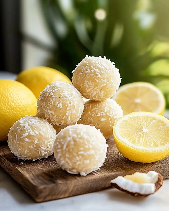 Lemon Coconut Protein Balls, healthy snack rich in protein and flavor
