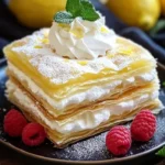 Lemon Custard Millefeuille with layers of crisp pastry and creamy lemon filling