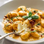 Marry Me Gnocchi topped with creamy Burrata cheese