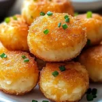 Delicious mashed potato cheese puffs ready to enjoy as a snack.