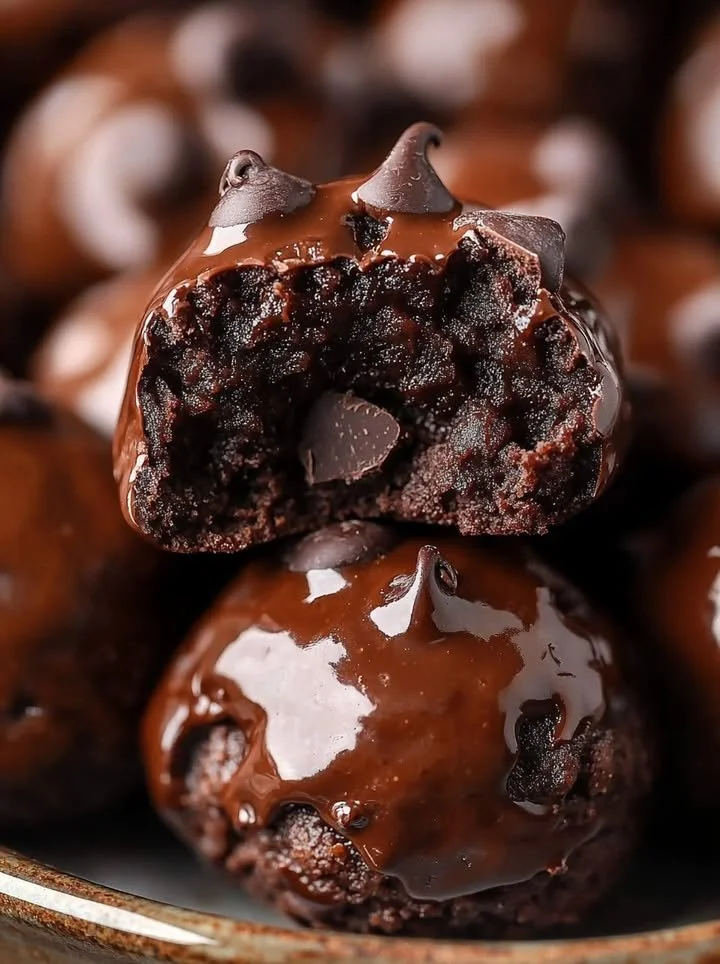 No-Bake Cottage Cheese Brownie Batter Protein Bites ready to enjoy