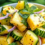 Fresh Pineapple Cucumber Salad with vibrant ingredients