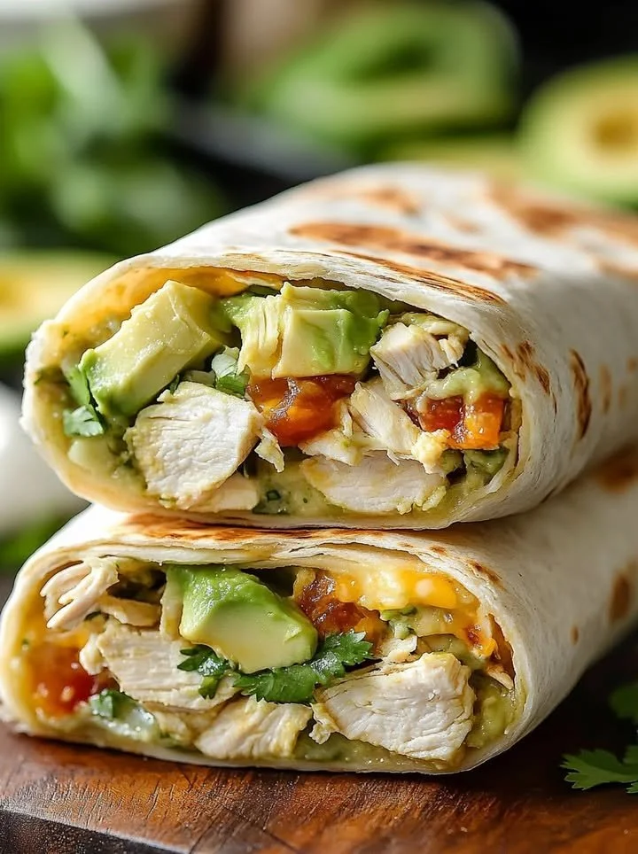 Quick and delicious chicken burritos filled with savory ingredients