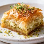 Savory Pistachio-Parmesan Baklava with a whipped ricotta filling