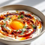 Spicy Butter Yogurt Bowl with crispy shallots and a 7-minute egg