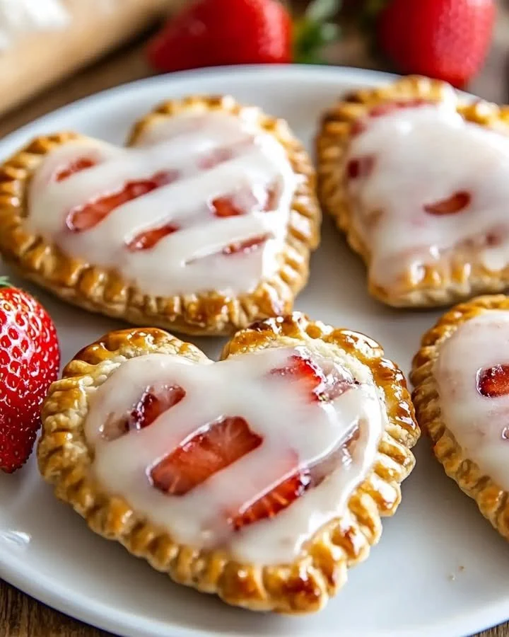 Homemade Strawberry Hand Pies served on a plate