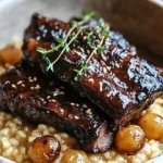 Slow-cooked short ribs in cola served with creamy Parmesan risotto.