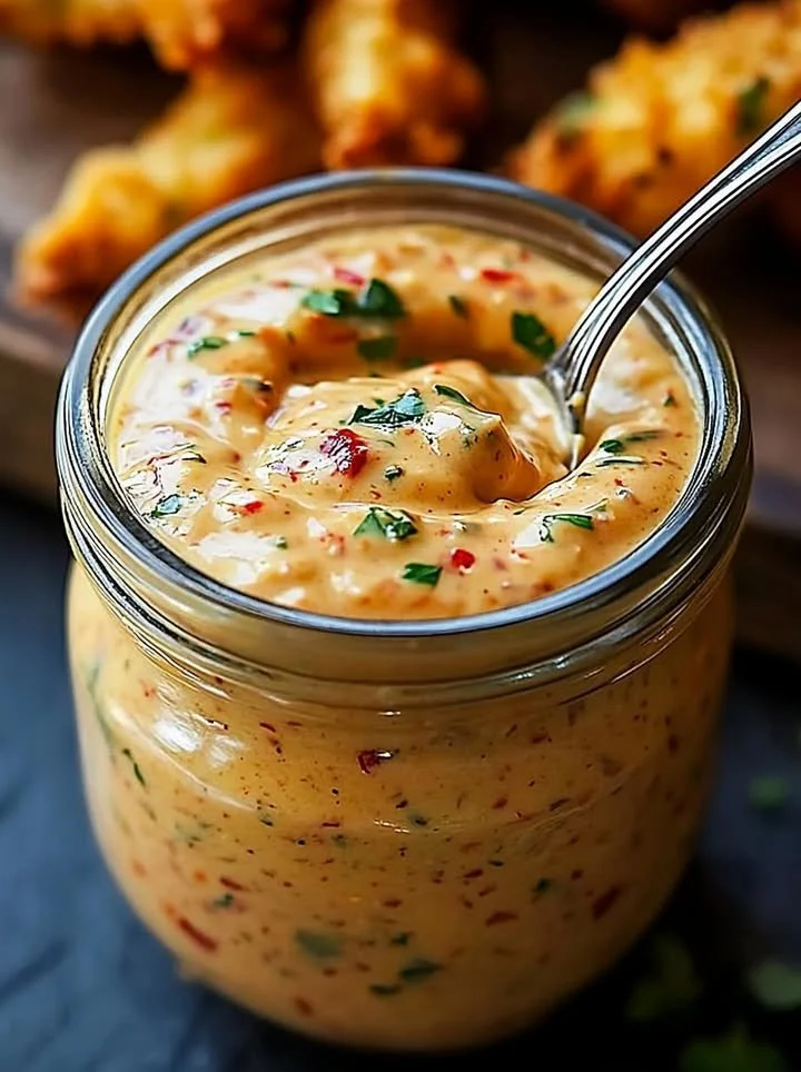 Homemade New Orleans Remoulade served with seafood and vegetables