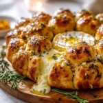 Tear & Share Focaccia Wreath with melted Camembert cheese
