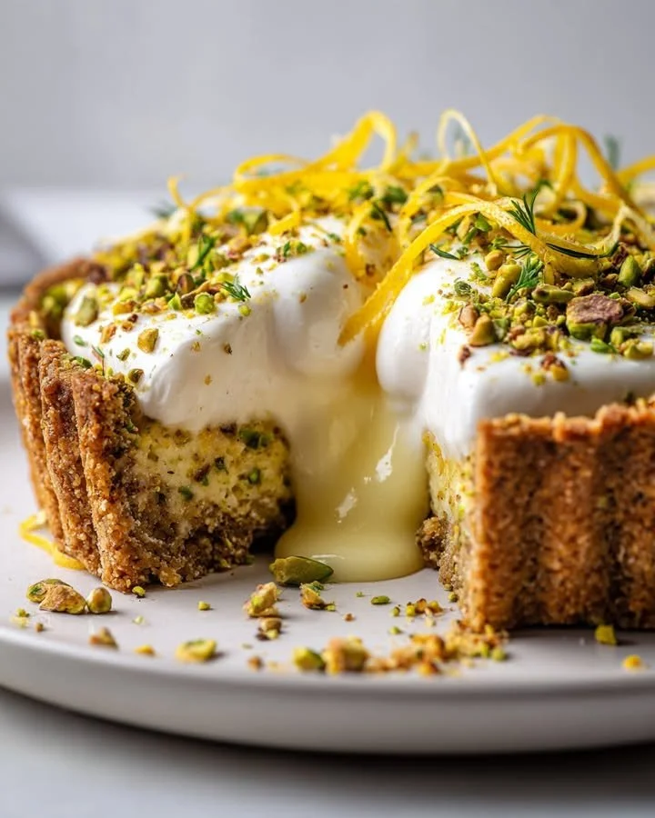 Burrata Explosion Tart topped with fresh ingredients and drizzled with balsamic glaze