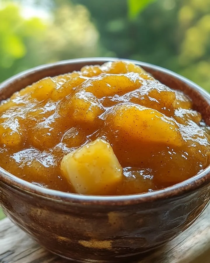 Delicious tropical banana jam with a hint of alcohol sitting on toast