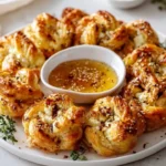 Whipped feta puff pastry flower with hot honey center for a delightful appetizer